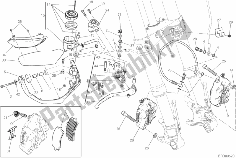 Alle onderdelen voor de Voorremsysteem van de Ducati Multistrada 1200 S Pikes Peak Thailand 2017